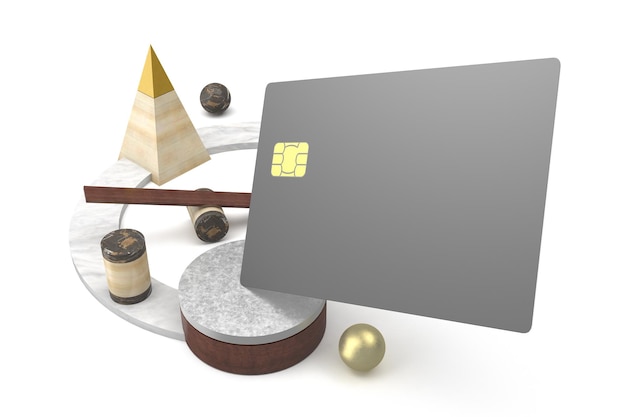 Abstracte creditcard rechterkant op witte achtergrond