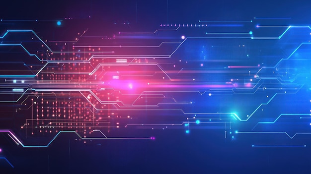 Abstracte digitale technologie achtergrond met gloeiende lijnen en knooppunten 1