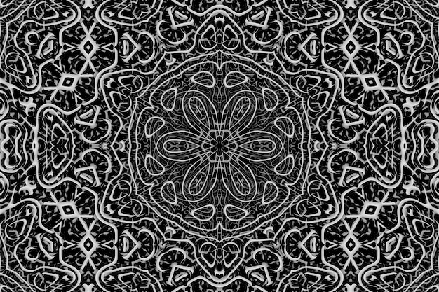 Abstracte donkere vintage retro sierlijke ornament achtergrond gebogen geometrische symmetrische patroon elementen Caleidoscoop effect