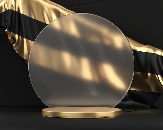 Abstracte elegantie luxe gouden podium podium 3D-rendering