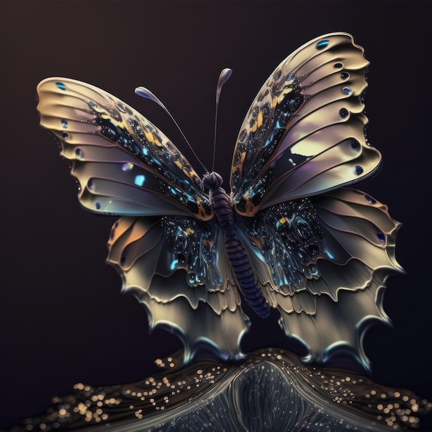 Abstracte fantasie kleurrijke vlinder achtergrond gemaakt met generatieve AI-technologie
