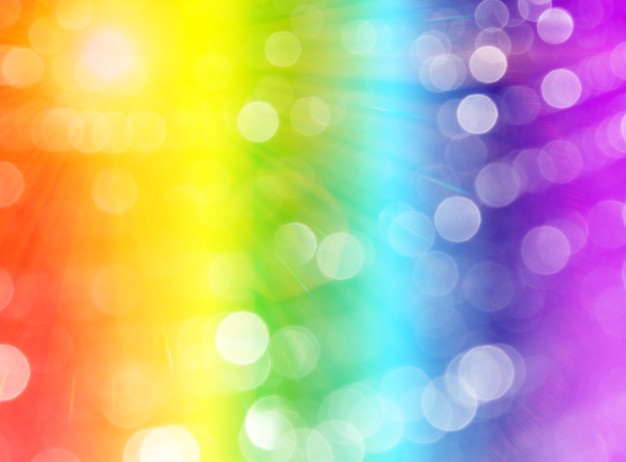 Foto abstracte fantastische regenboogachtergrond met hoogtepunten en bokeh