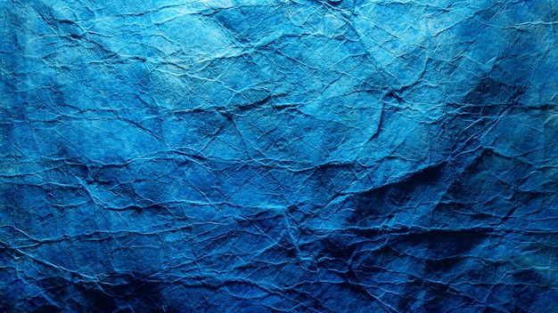 Abstracte fantoom blauwe wallpaper achtergrond. Verfrommeld papier textuur, diepe oceaan kleur