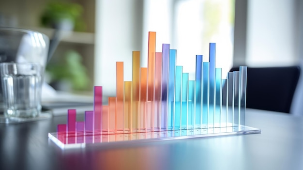 Abstracte financiële grafieken en infografische data-analyse op de aandelenmarkt