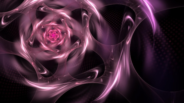 Abstracte fractale patronen en vormen Dynamische vloeiende natuurlijke vormen Bloemen en spiralen