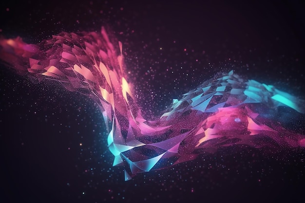 Abstracte futuristische achtergrond met gouden roze blauwe gloeiende neon bewegende hoge snelheid golflijnen en bokeh lichten Data transfer concept Fantastic wallpaper Ai Generative