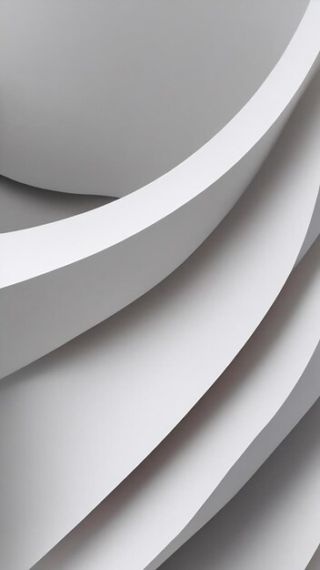 Abstracte gebogen vormen witte cirkelvormige achtergrond abstracte achtergrond 3D-illustratie