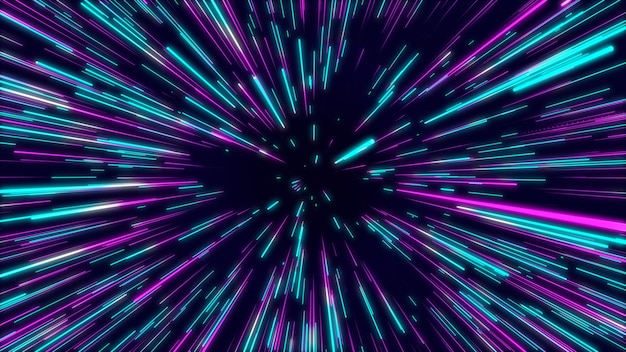Abstracte gegevensstroom tunnel radiale lijnen Explosie ster achtergrond