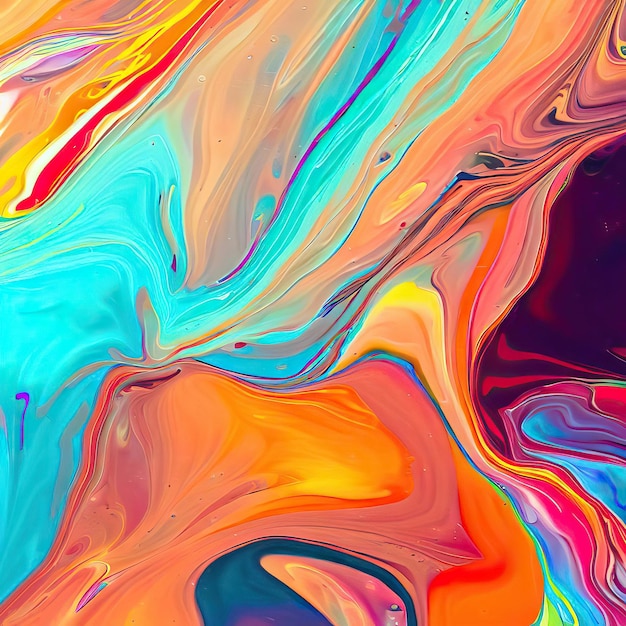 Abstracte gekleurde achtergrond van vergoten verf Generatieve AI