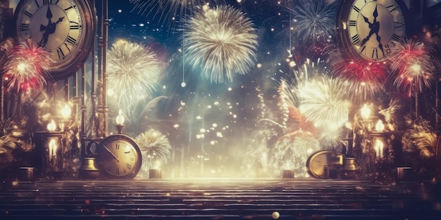 Foto abstracte gekleurde vuurwerk achtergrond nieuw jaar 2024 aantrekkelijkheid