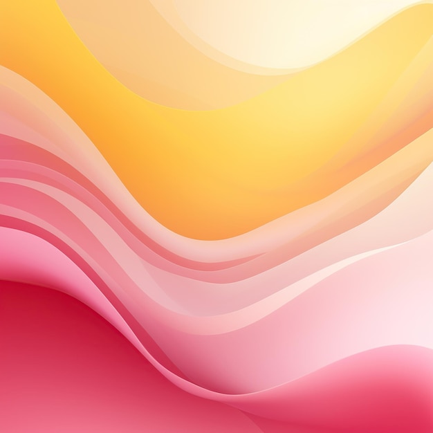 Abstracte geometrische achtergrond met golven gladde gradiënt van roze en geel Desktop screensaver behang voor smartphone afdrukken