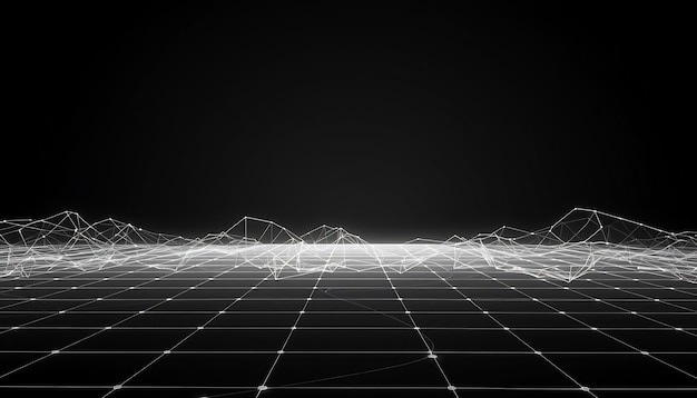 Abstracte geometrische achtergrond met wit raster op zwart