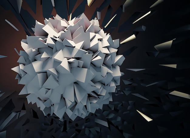 Foto abstracte geometrische achtergrond ontwerp van het explosievermogen met 3d-illustratie van het verpletteringsoppervlak