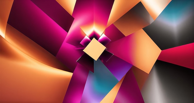 Abstracte geometrische Holi achtergrond kleurrijke verf explosie panorama achtergrond. AI gegenereerd