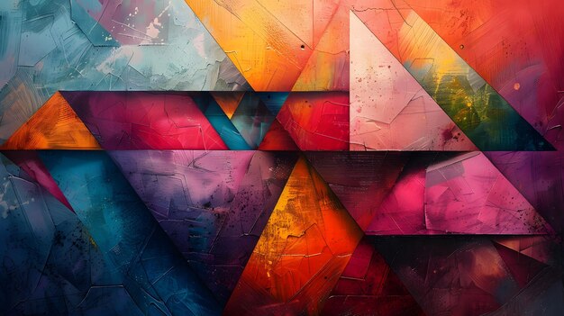 Abstracte geometrische kleurrijke kunstwerken