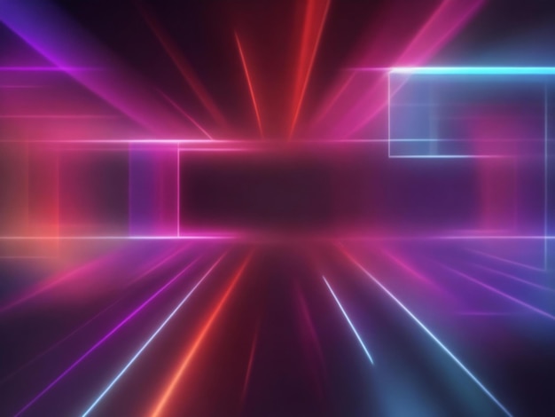 Abstracte geometrische neon achtergrond laser lijnen gloeien in het donker futuristische behang ai gegenereerd
