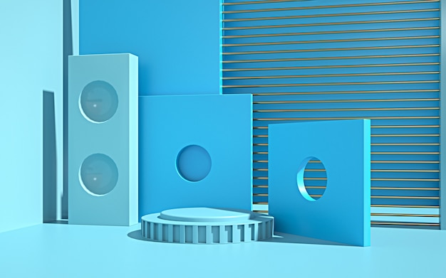 abstracte geometrische vormachtergrond met cirkelvormig podium voor productvertoning