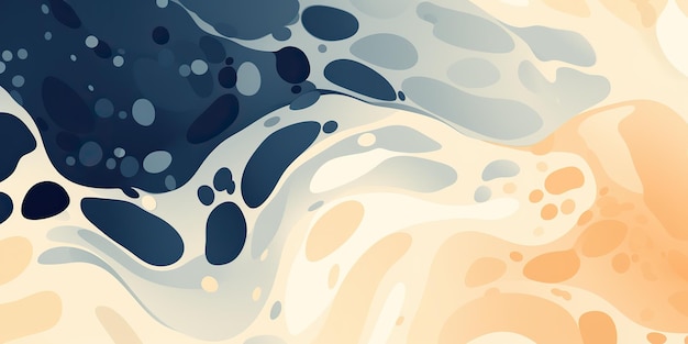 Foto abstracte geometrische vormen in beige blauwe zachte kleuren splash flow decoratie tekenen verf achtergrond sjabloon