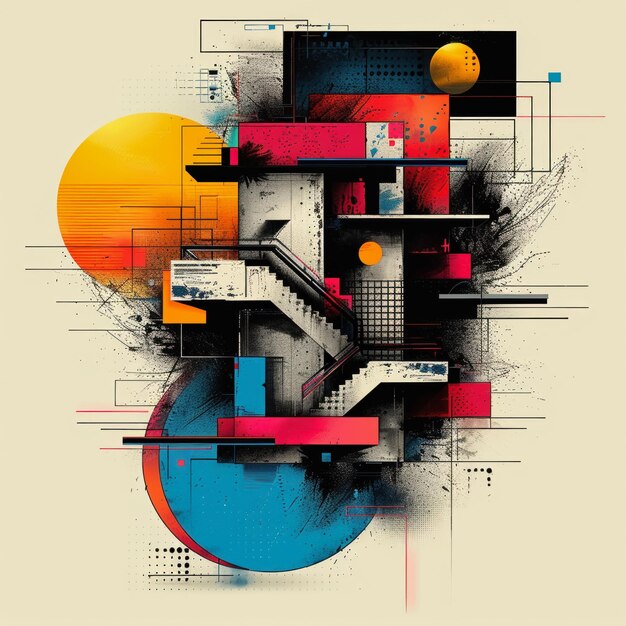 Foto abstracte geometrische vormen levendige overlays voor moderne kunst en ontwerpprojecten