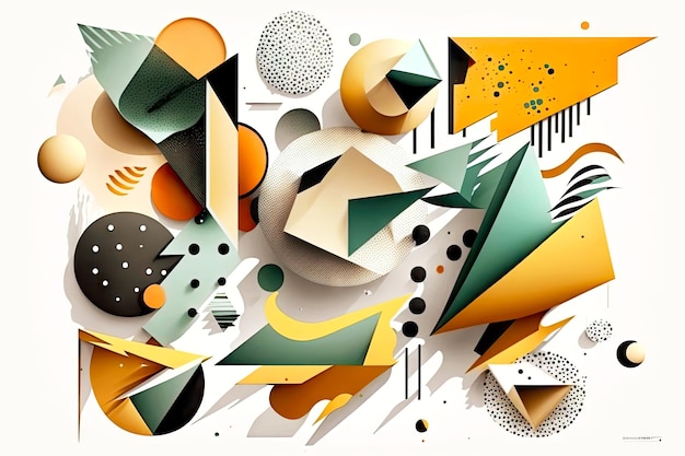 Abstracte geometrische vormen voor kunstpapier collage geïsoleerd op een witte achtergrond gemaakt met generatief