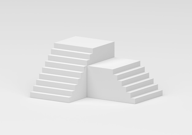 Abstracte geometrische witte achtergrond podium of trap