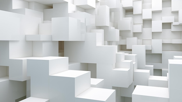 Abstracte geometrische witte kubussen achtergrond