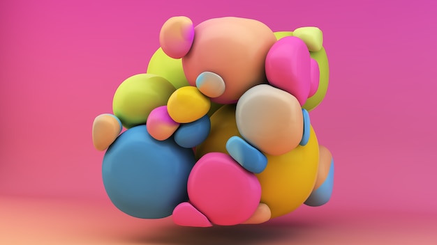 Abstracte gipsvorm 3D-rendering