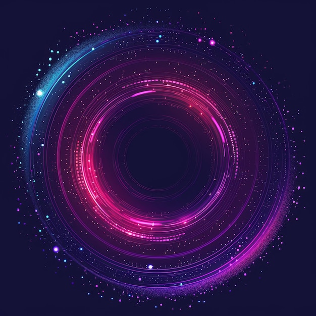 Abstracte gloeiende cirkels met levendige kleuren op een donkere achtergrond