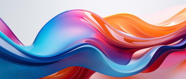 Abstracte golf in levendige kleuren die in de ruimte zweven Futuristische golven vormen met een dynamisch ontwerp AI Generatief