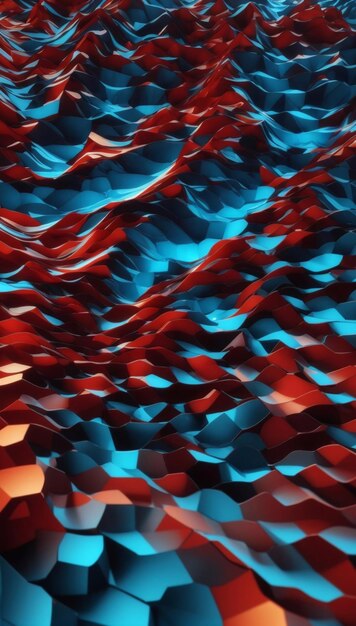 Abstracte golven van rood en blauw