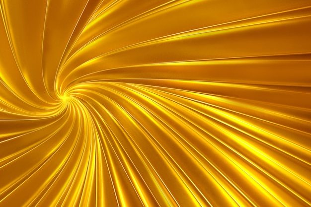 Abstracte gouden achtergrond van het scrollen van rand van briljante strepen 3d illustratie
