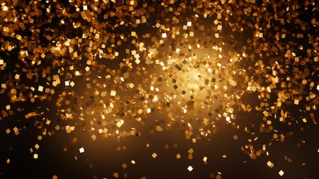 Abstracte gouden bokeh achtergrond kerst- en nieuwjaarsconcept Generatieve AI