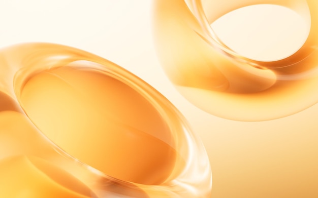 Abstracte gouden curve geometrieën achtergrond 3D rendering 3D illustratie