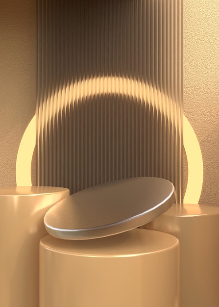 abstracte gouden podiumachtergrond voor productpresentatie - 3D-rendering