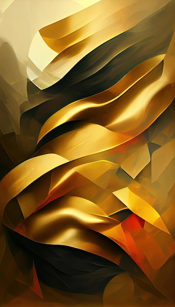 Abstracte Gouden Textuur Achtergrond Brons Golven Patroon Luxe Metallic Mockup Met Kopie Ruimte Generatieve AI Illustratie