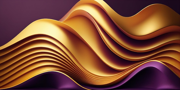 Abstracte gouden violette zijdetextuurachtergrond Generatieve Ai