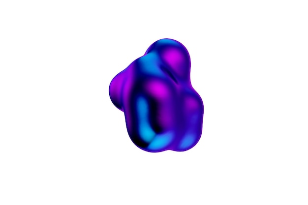 Abstracte gradiënt metaball vloeibare blob 3d render