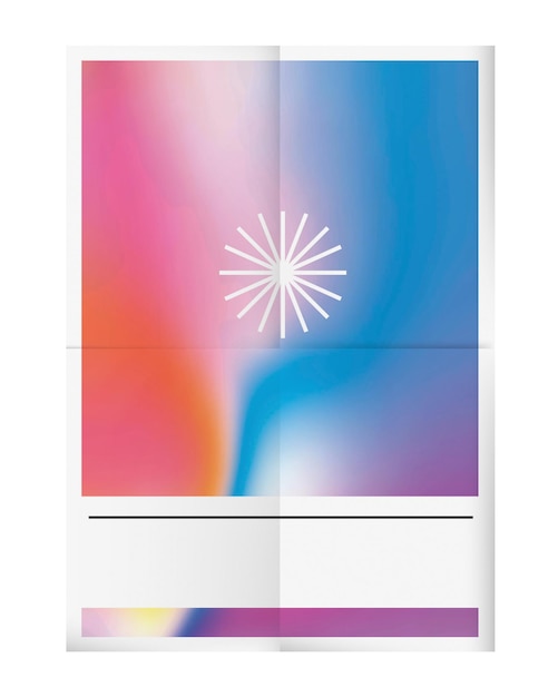 Abstracte gradiënt poster png vouwpapier textuur transparante achtergrond