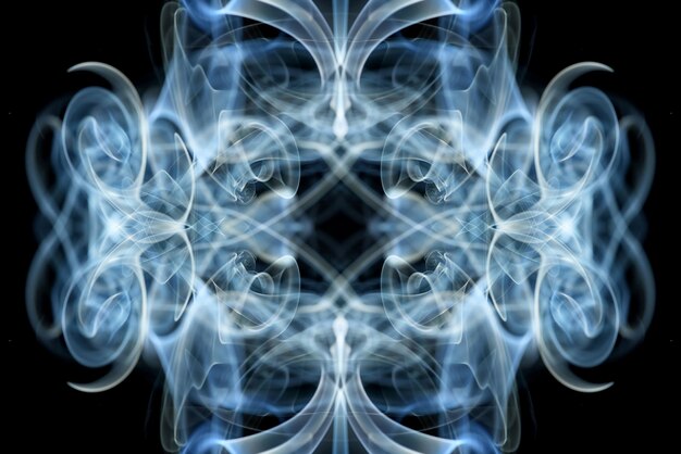 Foto abstracte grafiek zwart blauw fractal reflectie symbool, ontwerp effect meditatie achtergrond