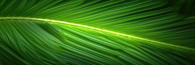 Abstracte groene bladtextuur natuur achtergrond tropisch blad fotorealistische cinematische verlichting Generatieve AI