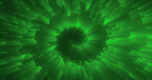 Abstracte groene energie magische heldere gloeiende spiraalvormige swirl tunnel achtergrond