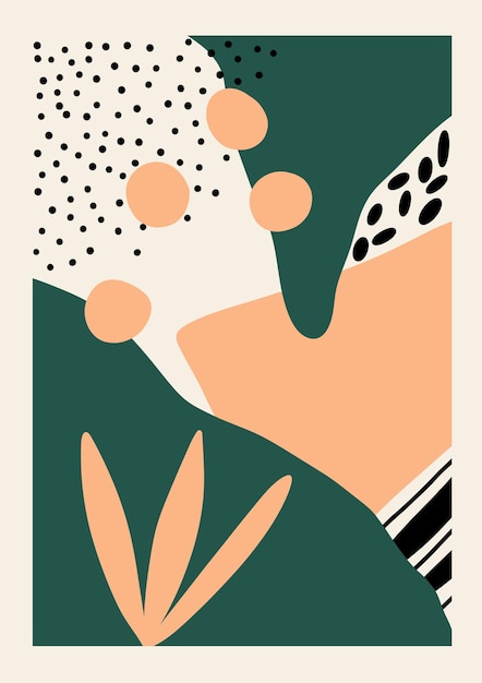 Abstracte handgeschilderde illustratie. minimalistische art print achtergrond. poster sjabloon.