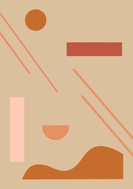 Abstracte handgeschilderde illustratie. Minimalistische Art Print achtergrond. Poster sjabloon.