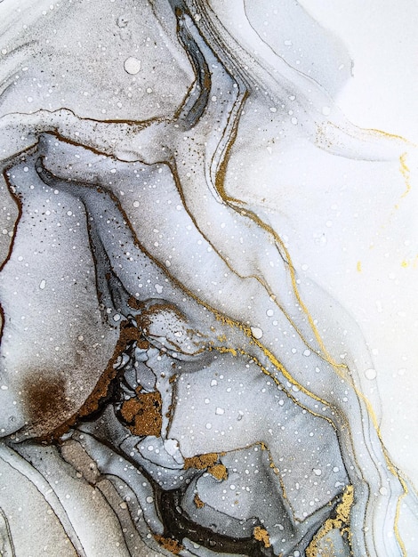 Abstracte heldere glanzende kleur vloeistof achtergrond hand getekend alcohol schilderij met gouden strepen vloeibare inkt techniek textuur voor hoge resolutie achtergrond ontwerp