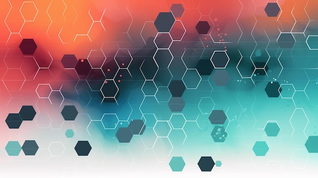 Foto abstracte hexagon achtergrond technologie en wetenschap conceptgeneratieve ai