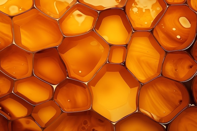 Abstracte horizontale achtergrond Patroon met imitatie amber of honing cellen AI gegenereerd