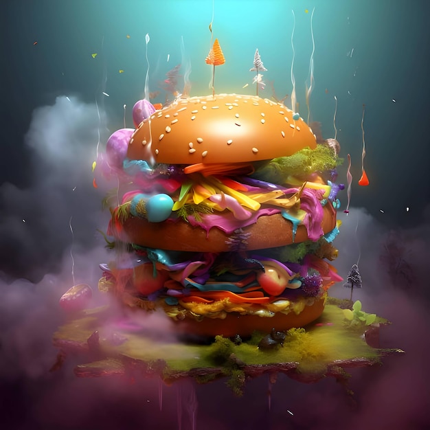 Abstracte illustratie hamburger bosarrangement