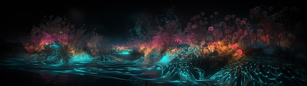 Abstracte illustratie met kleurrijke microkosmos