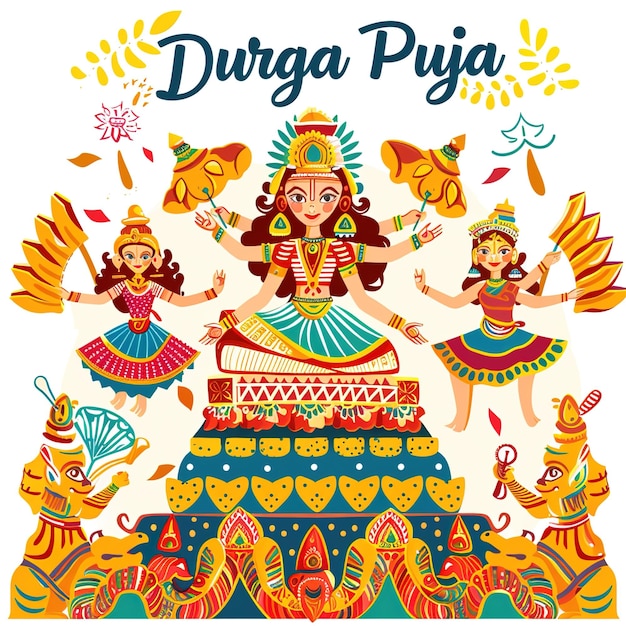 Abstracte illustratie van de Durga Puja vector