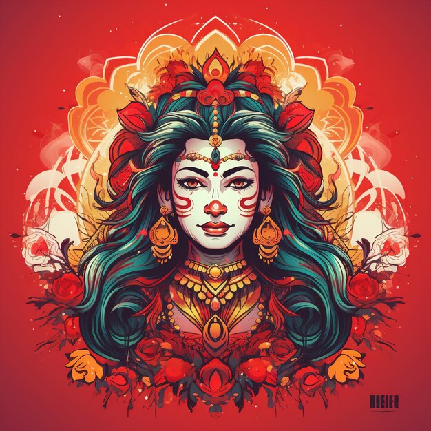 abstracte illustratie van durga puja